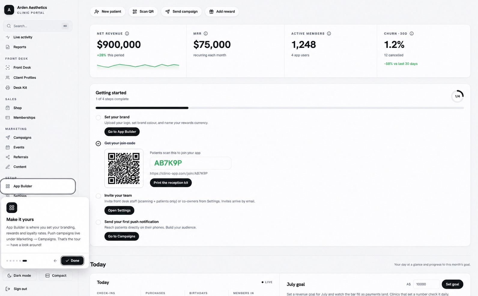App Builder: set branding, loyalty rates and push campaigns live